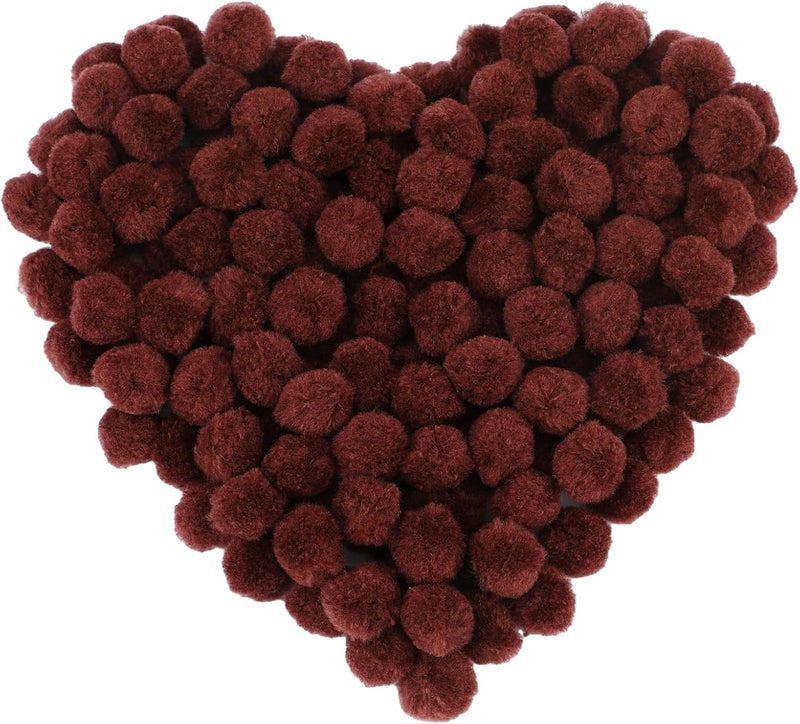 MORFEN 150 Pieces Pom Poms, 1 Inch Dark Brown Craft Pom Poms, Fuzzy Pompom Puff Balls, Small Pom Pom Balls for DIY Arts and Crafts Projects, Home Decorations - Image 1
